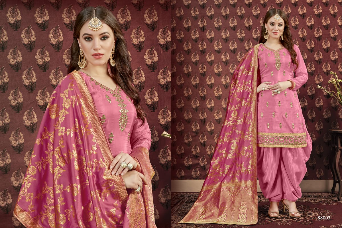 Twisha Presents Aanaya 88 Pure Viscose Top With Jacquard Dupattas Fancy Patiala Salwar Suit Wholesaler