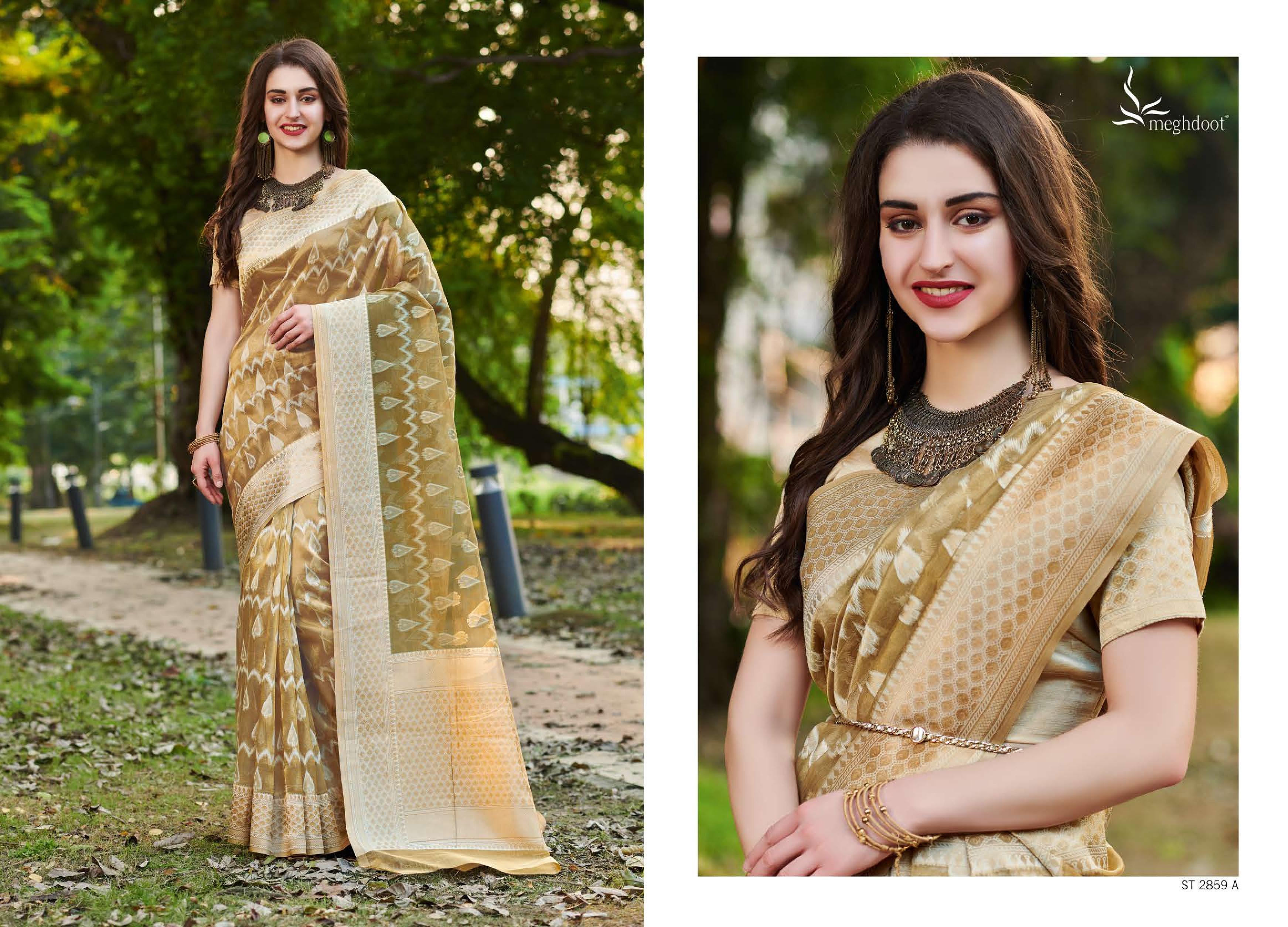 Meghdoot Presents Spark 2211 To 2896 South Indian Style Silk Sarees Catalog Wholesaler And Exporters