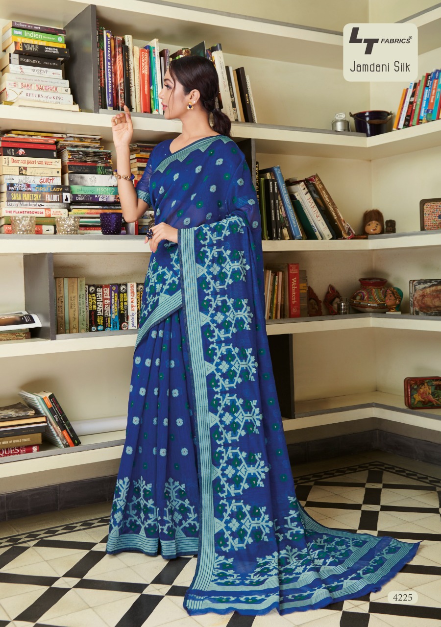 Lt Sarees Presents Jamdani Silk Traditional Wear Lilen Cotton Sarees Catalog Wholesaler
