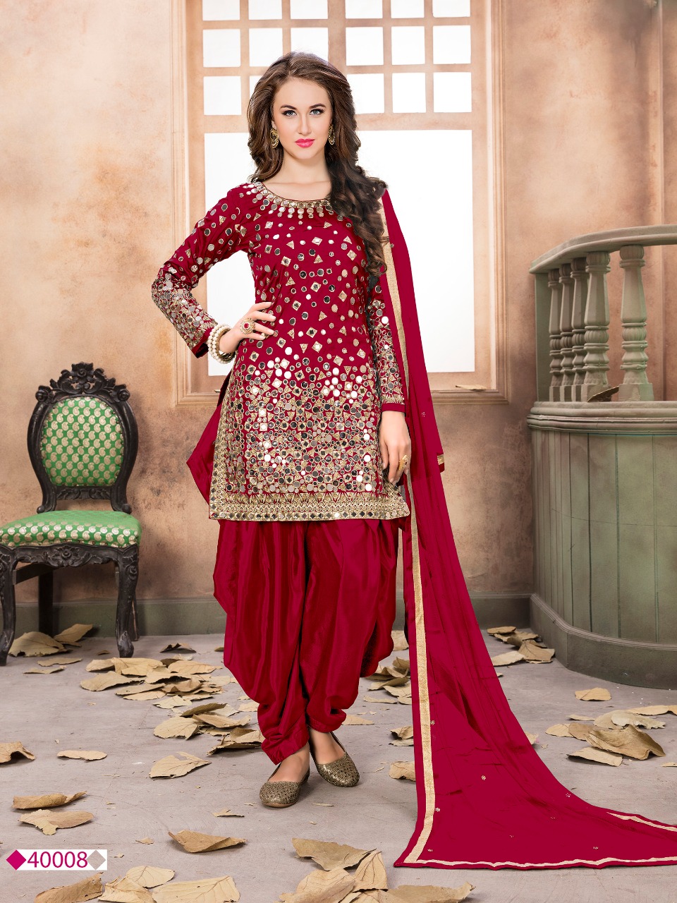 Twisha Presents Aanaya 40000 Series Beautiful Real Mirror Work Patiala Salwar Suit Catalog Wholesaler And Exporters