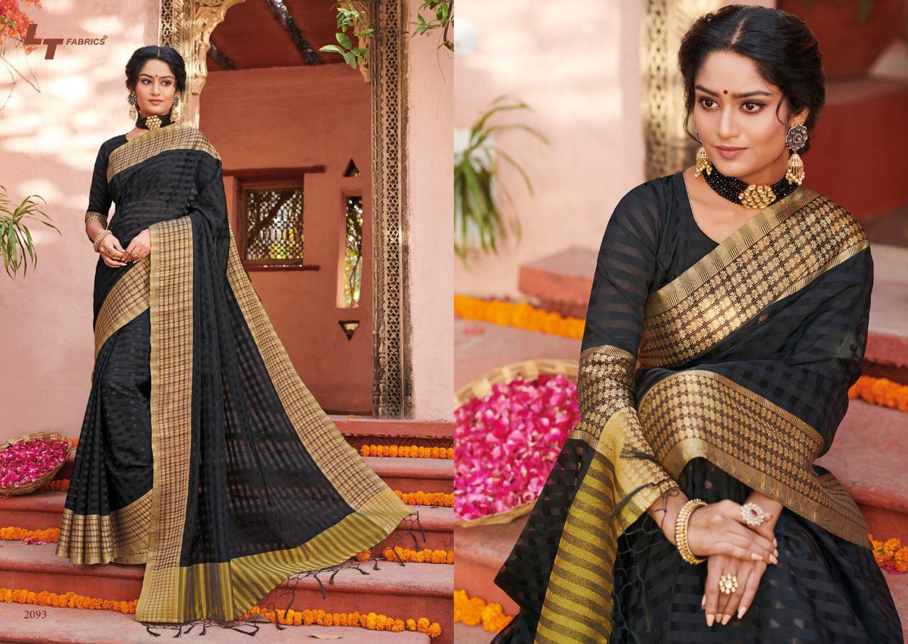 Lt Sarees Presents Jaanvi Kora Silk Checks Pattern Daily Wear Silk Sarees Catalog