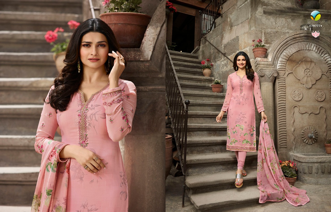 Vinay Presents Royal Crepe Silkina-27 Prachy Desai Bollywood Style Straight Salwar Suit Wholesaler