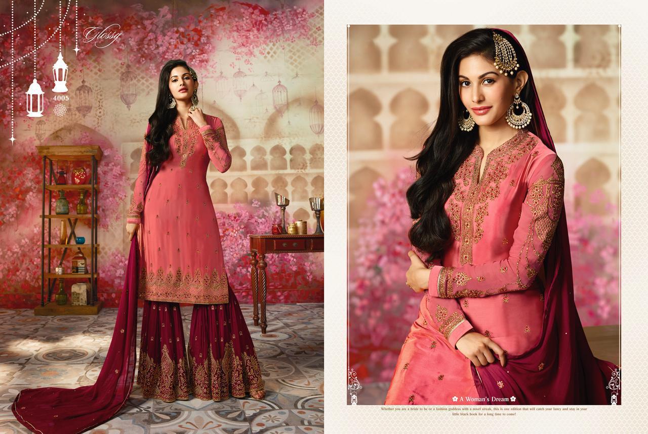 Glossy Pressent Sharara Amyra Hitl Ist Beautiful Pakistani Style Sarara Collection At Wholesale