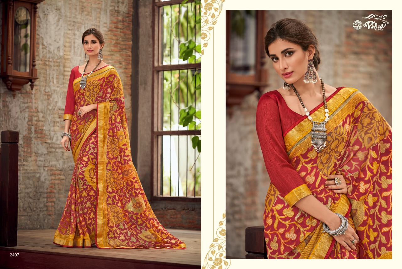 Pallav Fabrics Presents Paarna Vol 9 Indian Ethnic Wear Silk Sarees Catalog Wholesaler