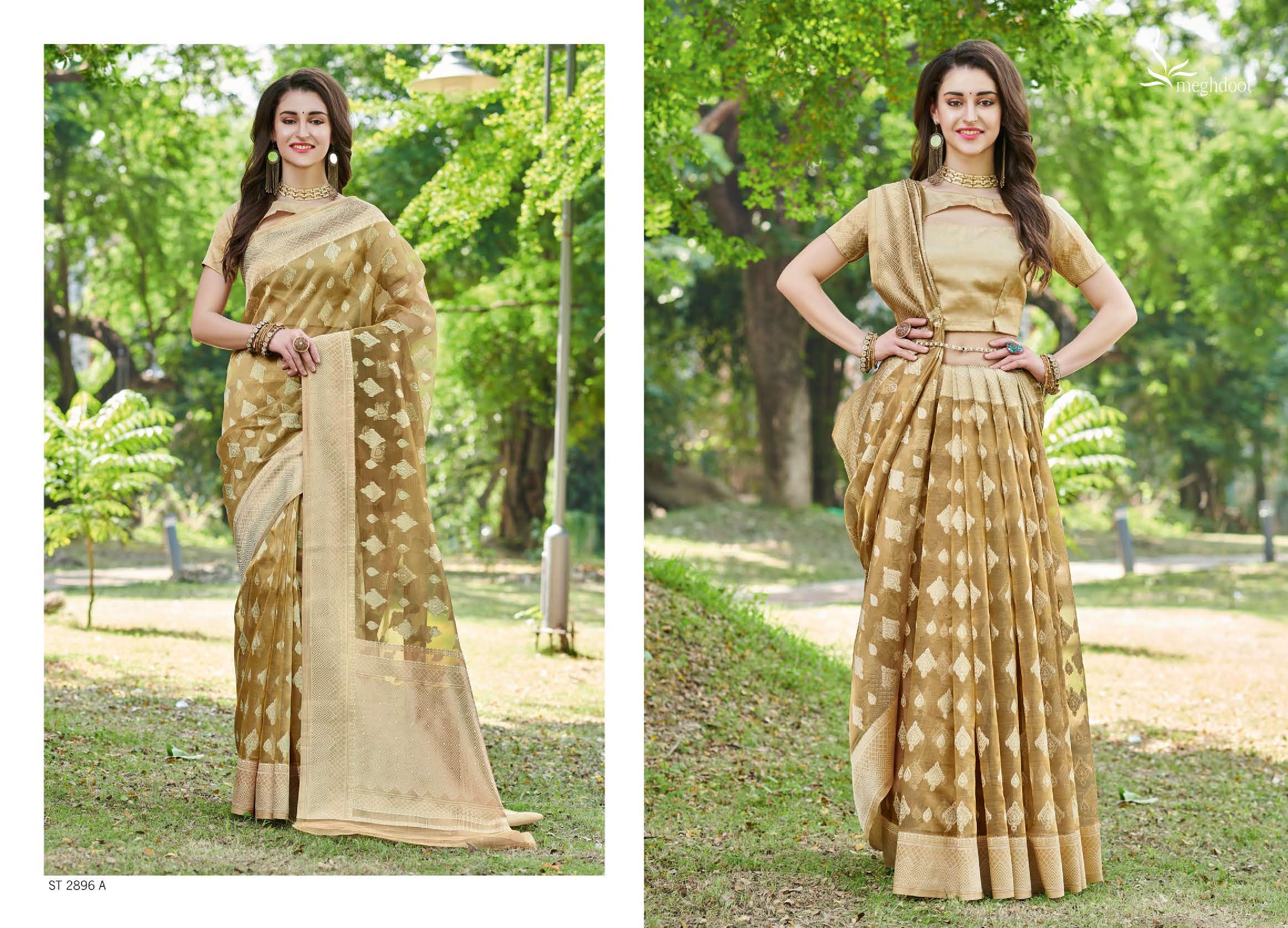 Meghdoot Presents Spark 2211 To 2896 South Indian Style Silk Sarees Catalog Wholesaler And Exporters