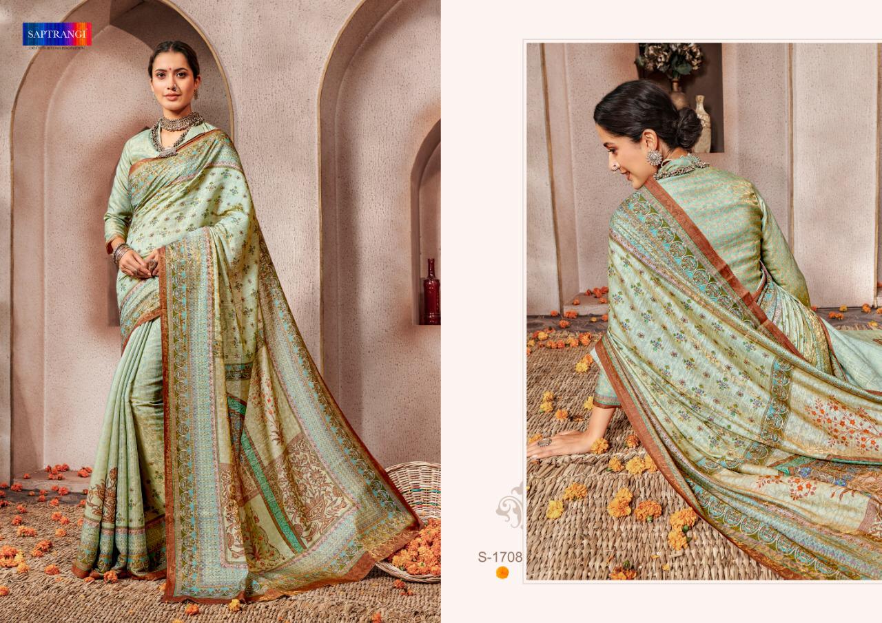 Saptrangi Presents Style Sutra-2 Pure Banarasi Silk Digital Printed Signature Saree Collection At Wholesale