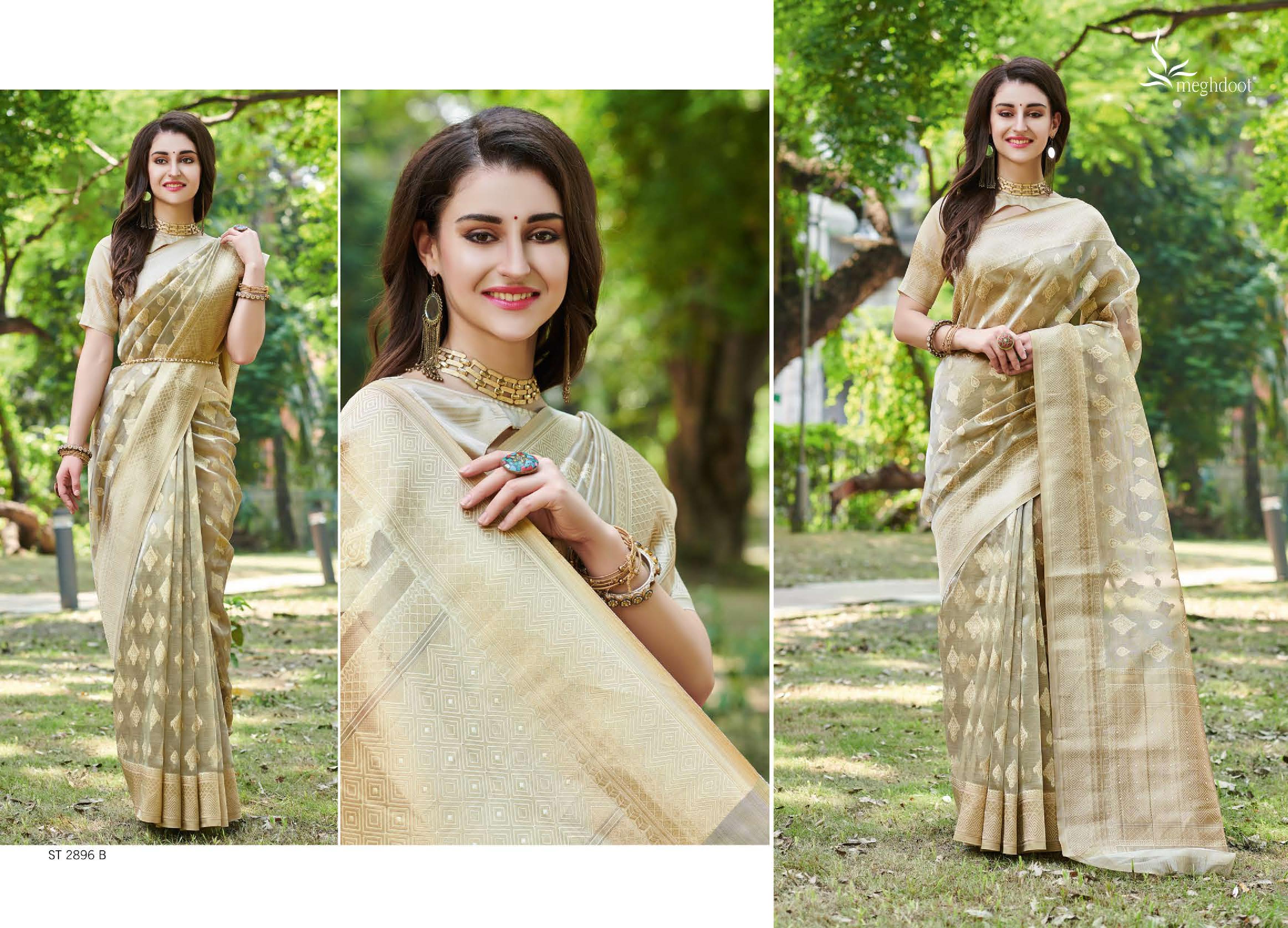 Meghdoot Presents Spark 2211 To 2896 South Indian Style Silk Sarees Catalog Wholesaler And Exporters